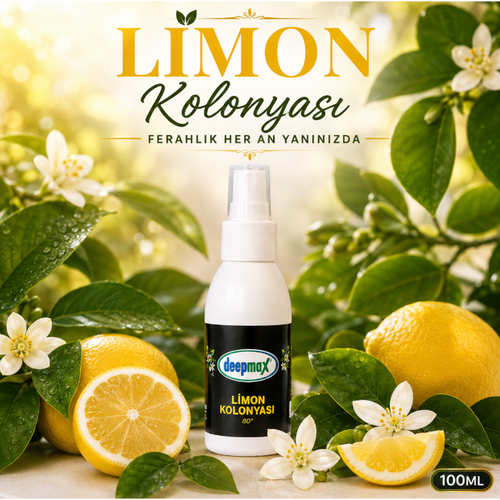 Deepmax Limon Kolonyası 80° 100 ML – Ferahlatıcı Limon Kokusu, Pratik Sprey Kullanım