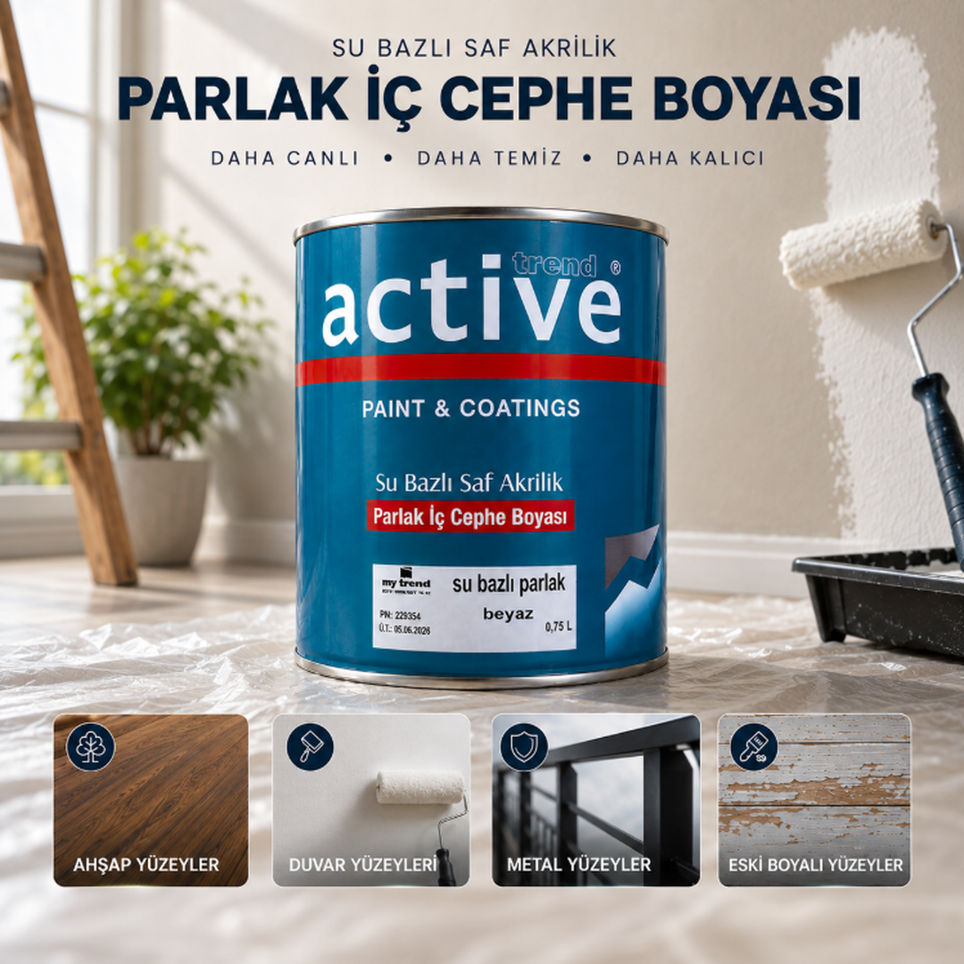 Premium Saf Akrilik Boya – Her Yüzeye Uygun, Su Bazlı | Ahşap, Duvar, Metal