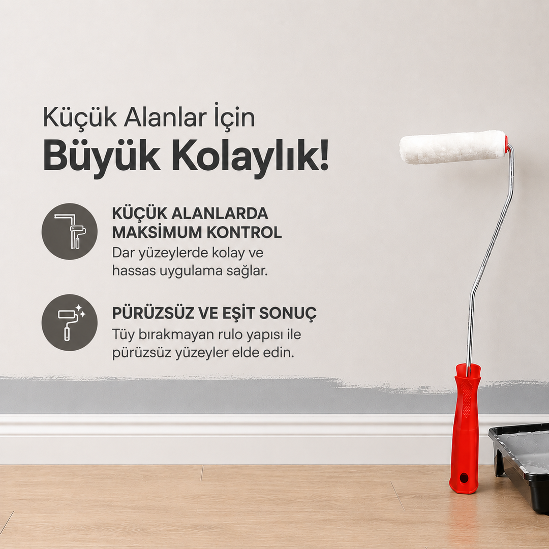 Parmak Rulo Fırça – Dar Alanlar, Köşeler ve Detaylı Yüzeyler İçin Profesyonel Mini Boya Rulosu