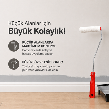 Parmak Rulo Fırça – Dar Alanlar, Köşeler ve Detaylı Yüzeyler İçin Profesyonel Mini Boya Rulosu