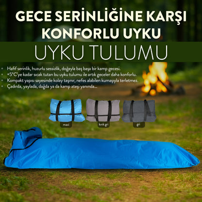 200x70 cm Konforlu Uyku Tulumu | Kamp, Doğa Yürüyüşü ve Serin Geceler İçin